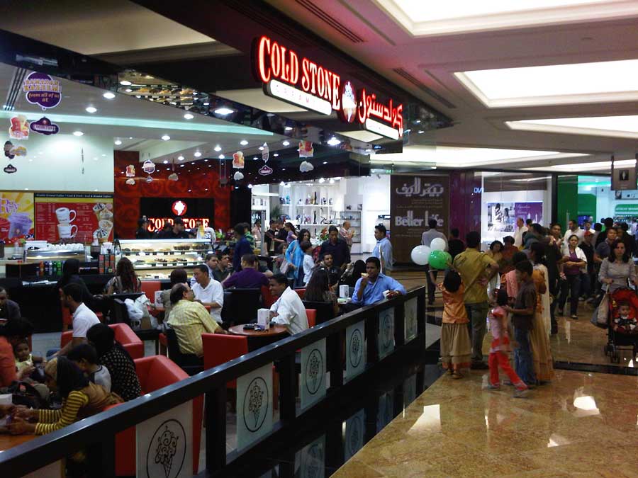 Exterior of Cold Stone Creamery in UAE Mall of Emirates.